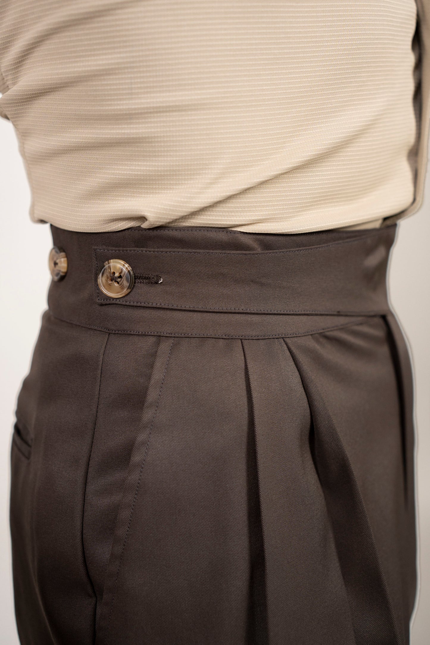 Tailored High Waist Adjustable Trousers