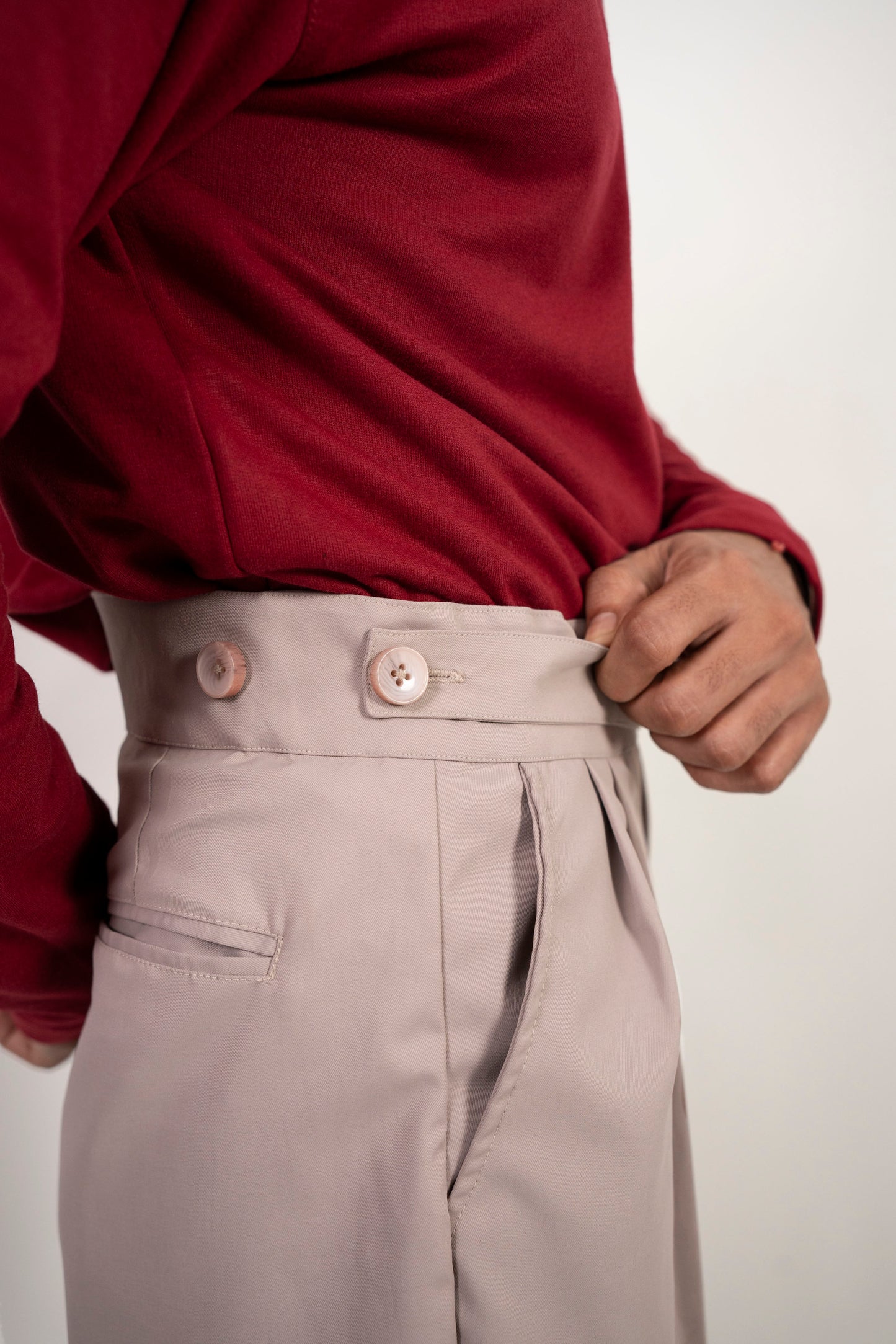 Tailored High Waist Adjustable Trousers
