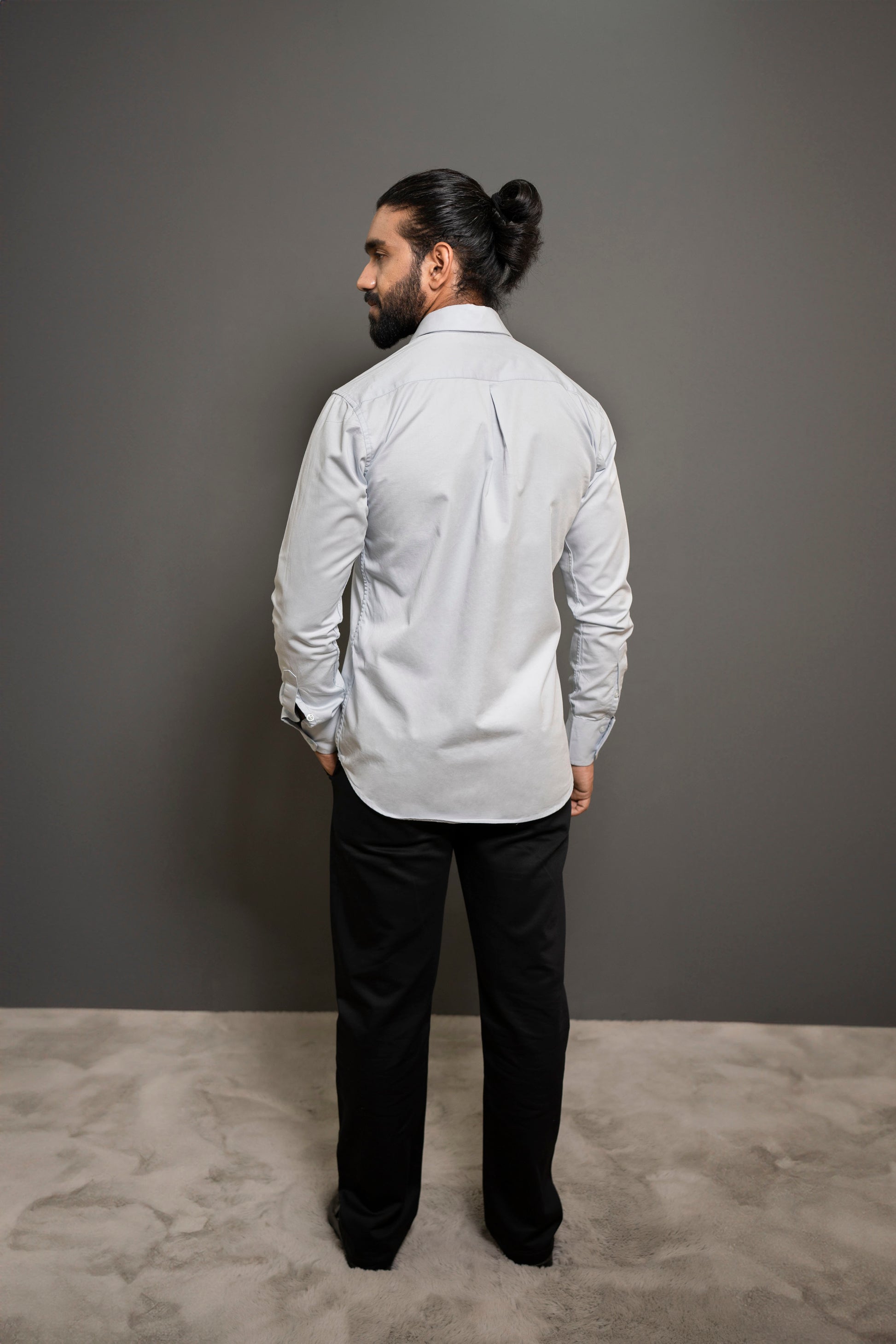 removable collar dress shirt Striped Silk Detachable Collar Shirt